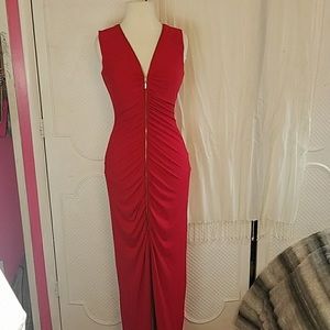 Red Calvin Klein formal dress